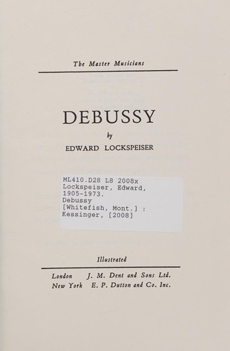Cover for Debussy