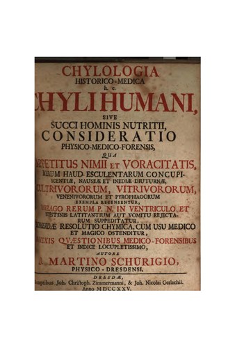 Cover for Chylologia historico-medica