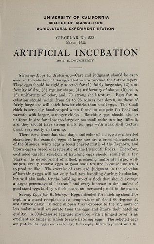 Cover for Artificial incubation