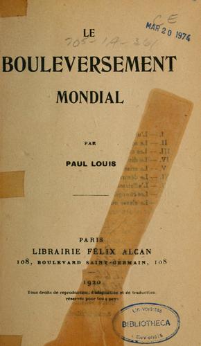 Cover for Le bouleversement mondial