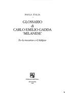 Cover for Glossario di Carlo Emilio Gadda 'milanese'