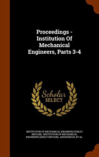 Cover for Proceedings - Institution Of Mechanical Engineers, Parts 3-4