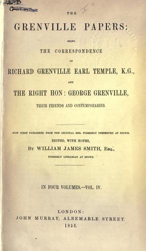 Cover for The Grenville papers