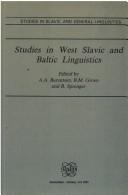 Cover for Studies In West Slavic And Baltic Linguistics.(Studies in Slavic and General Linguistics 16) (Studies in Slavic and General Linguistics)