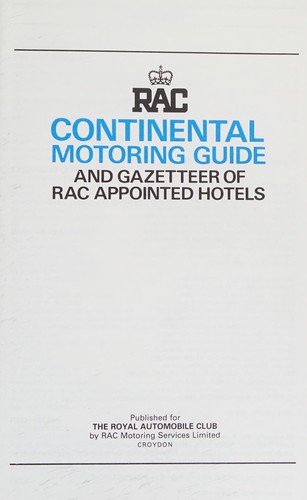 Cover for RAC continental motoring guide