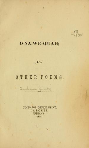 Cover for O-na-we-quah