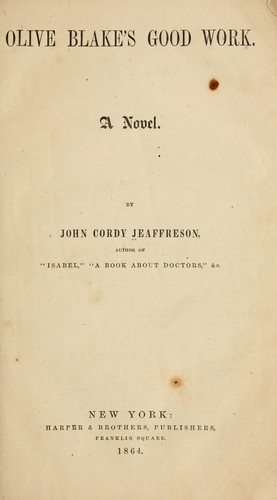 Cover for Olive Blake's good work