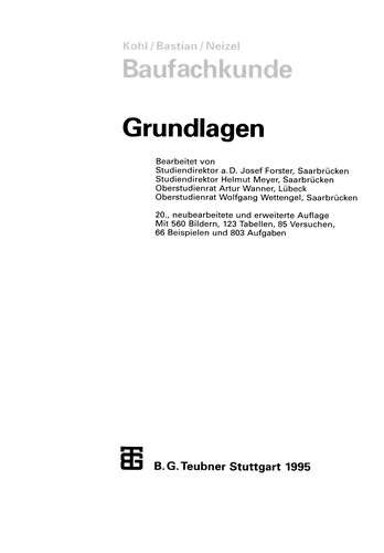 Cover for Baufachkunde
