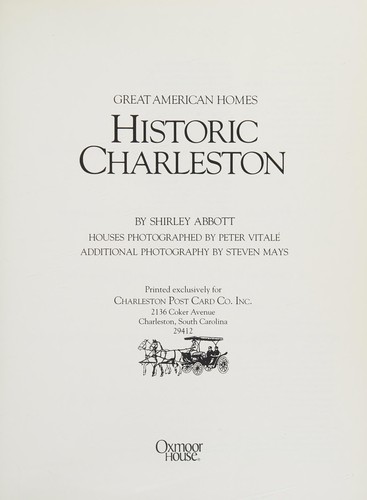 Cover for Historic Charleston Great American Homes