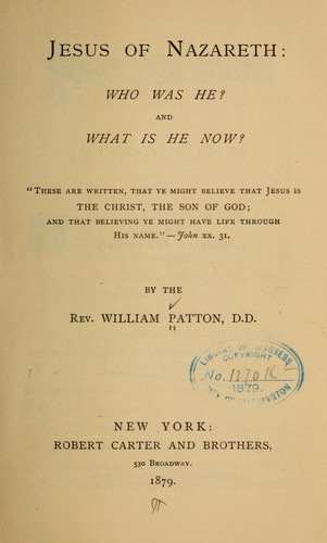 Cover for Jesus of Nazareth: Who Was He?