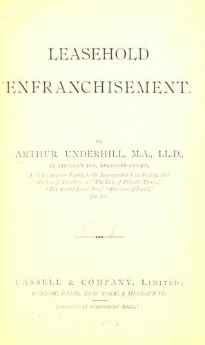 Cover for Leasehold enfranchisement.