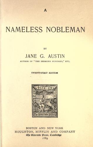 Cover for A nameless nobleman
