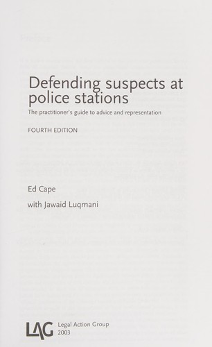 Cover for Defending Suspects at Police Stations