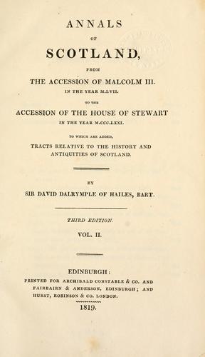 Cover for Annals of Scotland