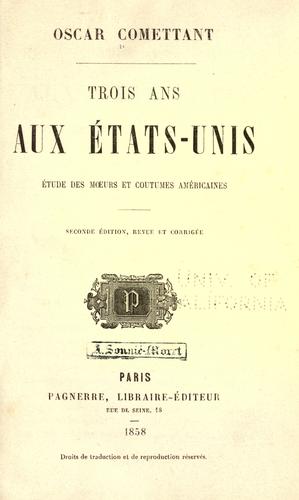 Cover for Trois ans aux États-Unis