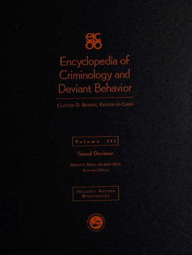 Cover for Encyclopedia of criminology and deviant behavior