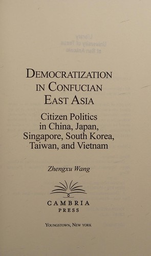 Cover for Democratization in Confucian East Asia