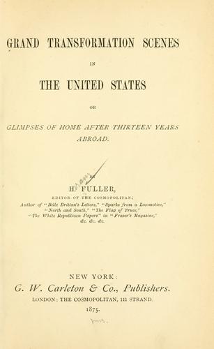 Cover for Grand transformation scenes in the United States