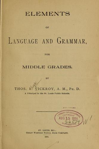 Cover for Elements of language and grammar