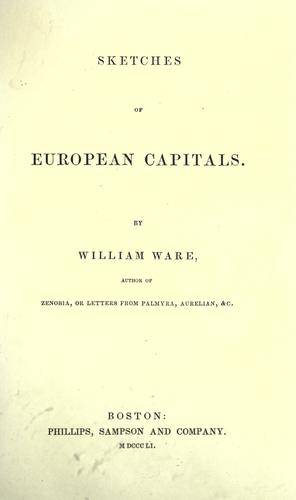 Cover for Sketches of European capitals