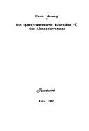 Cover for Die spätbyzantinische Rezension * [Zeta] des Alexanderromans