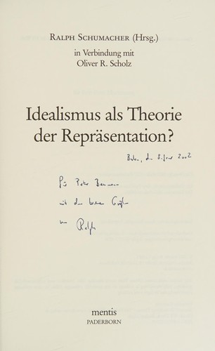 Cover for Idealismus als Theorie der Repräsentation?