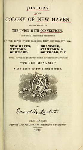 Cover for History of the colony of New Haven