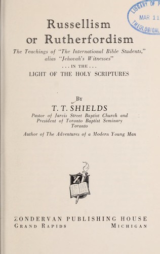 Cover for Russellism or Rutherfordism