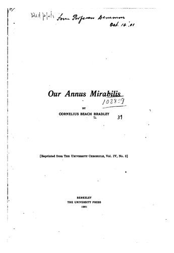 Cover for Our Annus Mirabilis