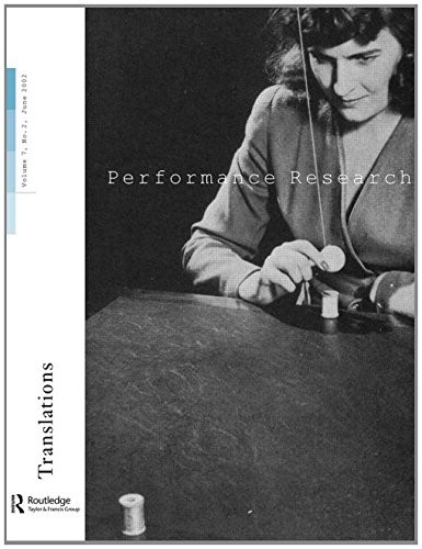 Cover for Performance Research V7 Issu 2