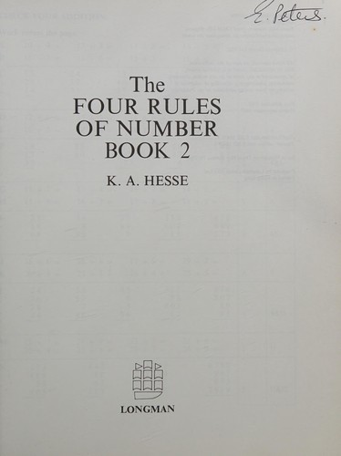 Cover for The Four Rules of Number