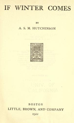 Cover for If winter comes