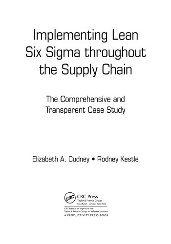 Cover for Implementing lean six sigma throughout the supply chain