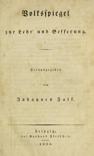 Cover for Volksspiegel zur Lehr und Besserung