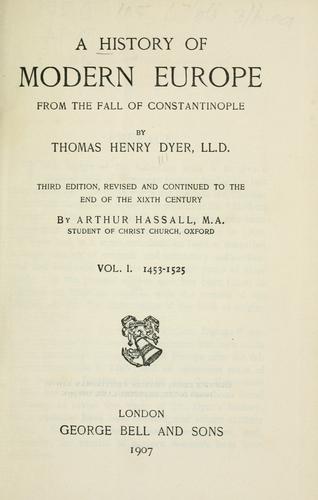 Cover for A history of modern Europe