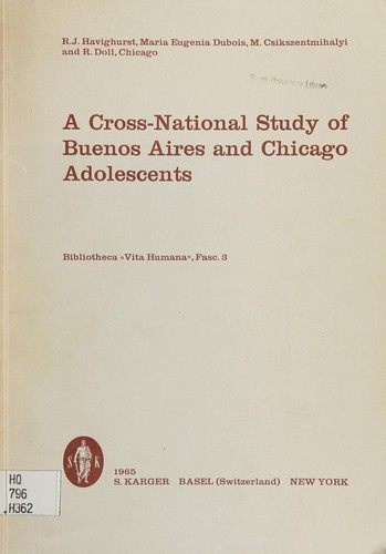 Cover for A cross-national study of Buenos Aires and Chicago adolescents