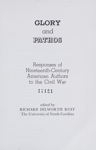 Cover for Glory and pathos