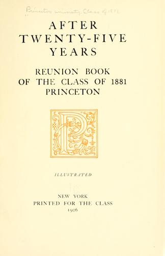Cover for After twenty-five years