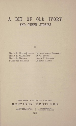 Cover for A bit of old ivory and other stories