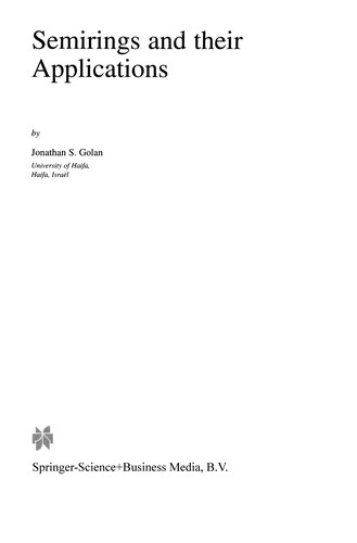 Cover for Semirings and their Applications