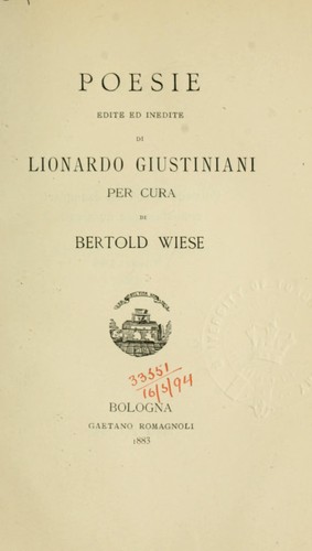 Cover for Poesie edite e inedite