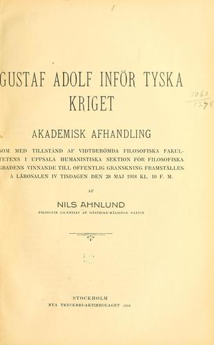 Cover for Gustaf Adolf inför tyska kriget ...