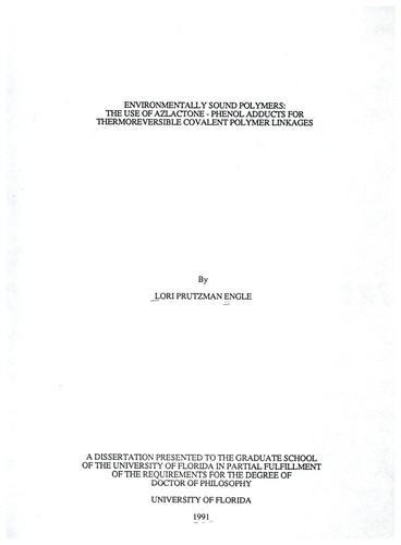 Cover for Environmentally sound polymers