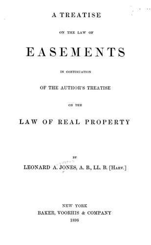 Cover for A treatise on the law of easements