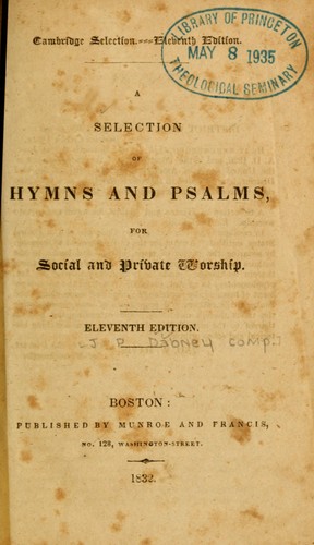 Cover for A Selection of hymns and Psalms, for social and private worship