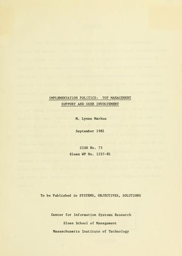 Cover for Implementation politics