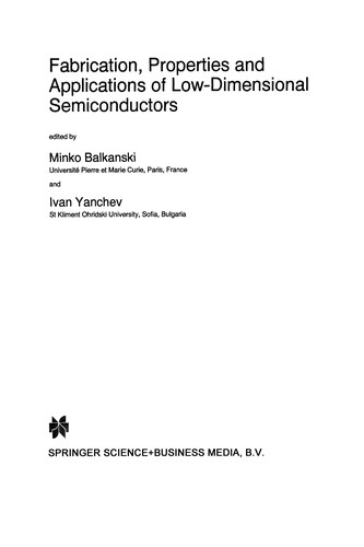 Cover for Fabrication, properties and applications of low-dimensional semiconductors