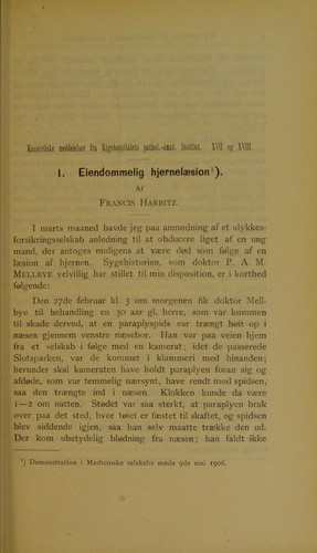 Cover for 1. Eiendommelig hjernel©Œsion. 2. Lysolforgiftning