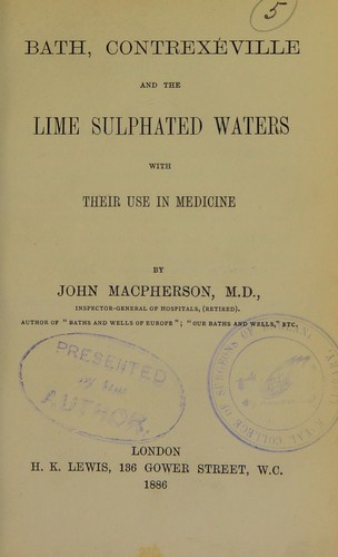 Cover for Bath, Contrex©♭ville and the lime sulphated waters