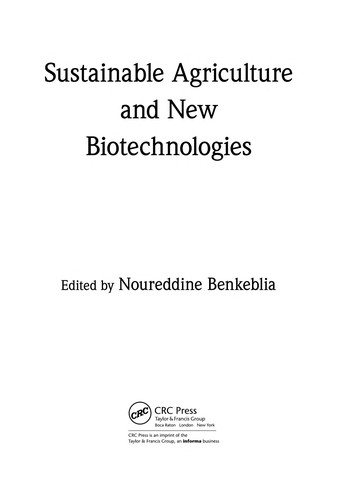 Cover for Sustainable agriculture and new biotechnologies
